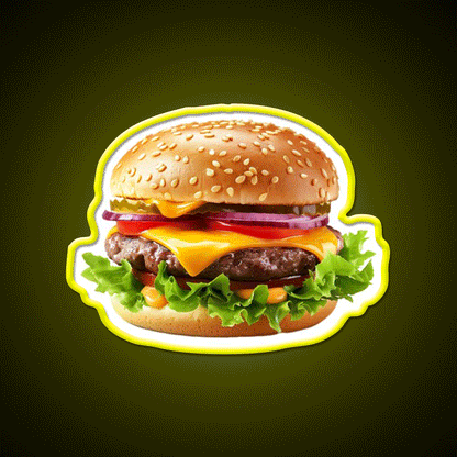 The Cheeseburger Fast Food Led Neon Sign For Burger Place Rgb Color - Custom LED neon sign front view