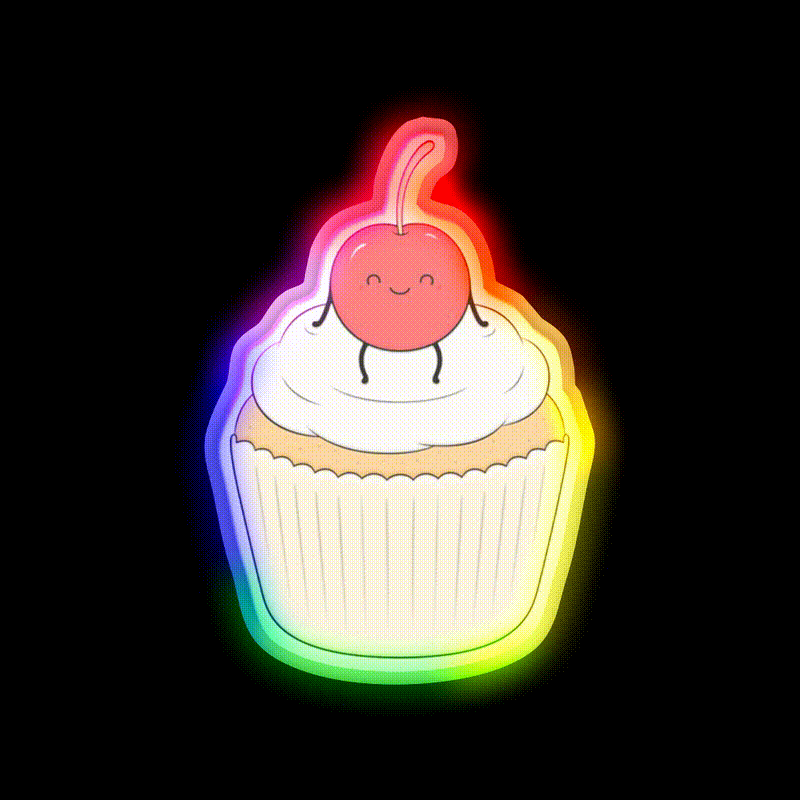 The Cherry On The Cake Snack Food Led Neon Sign Rgb Color - LED neon sign close-up detail