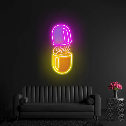 The Chill Pill Custom Led Signs Artwork For Sale