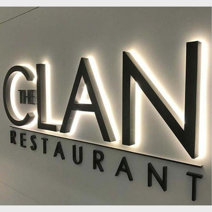 The Clan Restaurant 3D Backlit Channel Letters Led Light Sign - Shineneon