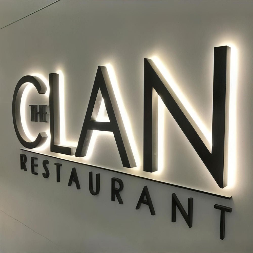 The Clan Restaurant 3D Backlit Letters Business Metal Led Sign - Shineneon