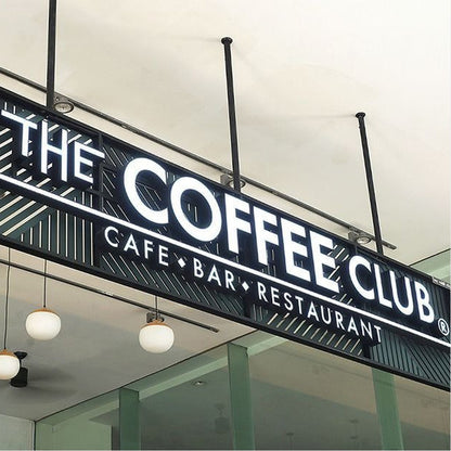 The Coffee Club 3D Frontlit Channel Letters Led Light Sign