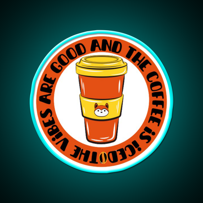 The Coffee Is Iced Cafe Led Neon Sign Espresso Bar Art Bakery Wall Art Rgb Color