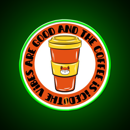 The Coffee Is Iced Cafe Led Neon Sign Espresso Bar Art Bakery Wall Art Rgb Color