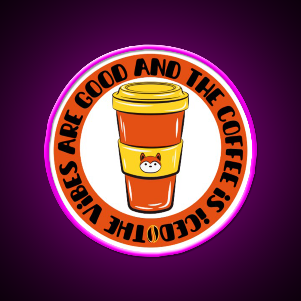 The Coffee Is Iced Cafe Led Neon Sign Espresso Bar Art Bakery Wall Art Rgb Color