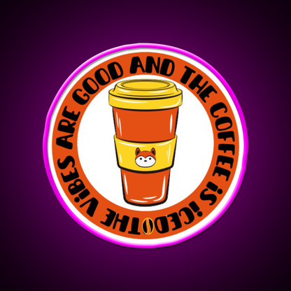 The Coffee Is Iced Cafe Led Neon Sign Espresso Bar Art Bakery Wall Art Rgb Color