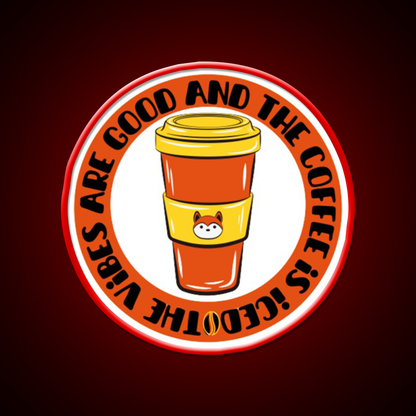 The Coffee Is Iced Cafe Led Neon Sign Espresso Bar Art Bakery Wall Art Rgb Color