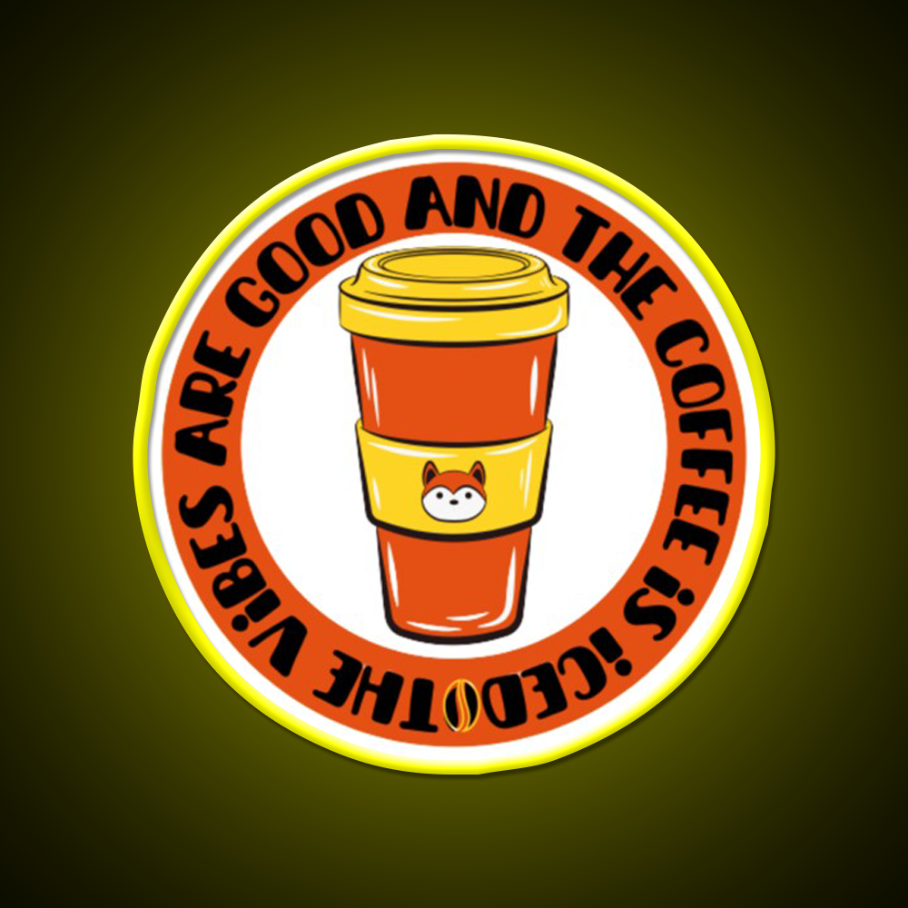 The Coffee Is Iced Cafe Led Neon Sign Espresso Bar Art Bakery Wall Art Rgb Color