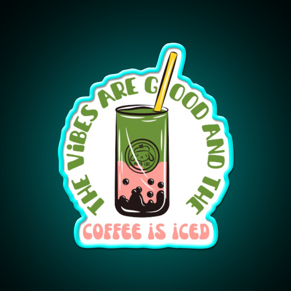 The Coffee Is Iced Cafe Led Neon Sign Espresso Bar Art Coffee Shop Led Sign Rgb Color