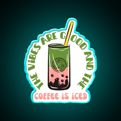 The Coffee Is Iced Cafe Led Neon Sign Espresso Bar Art Coffee Shop Led Sign Rgb Color