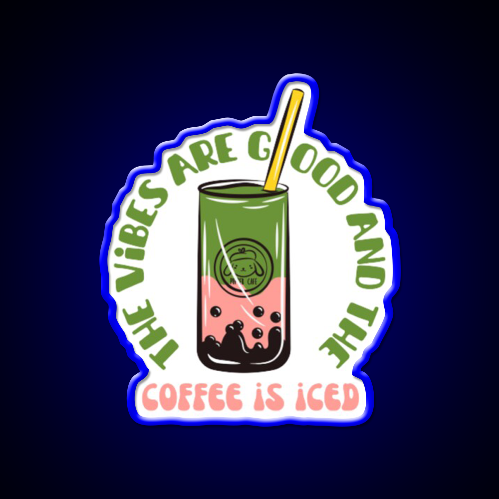 The Coffee Is Iced Cafe Led Neon Sign Espresso Bar Art Coffee Shop Led Sign Rgb Color