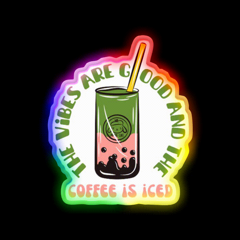 The Coffee Is Iced Cafe Led Neon Sign Espresso Bar Art Coffee Shop Led Sign Rgb Color