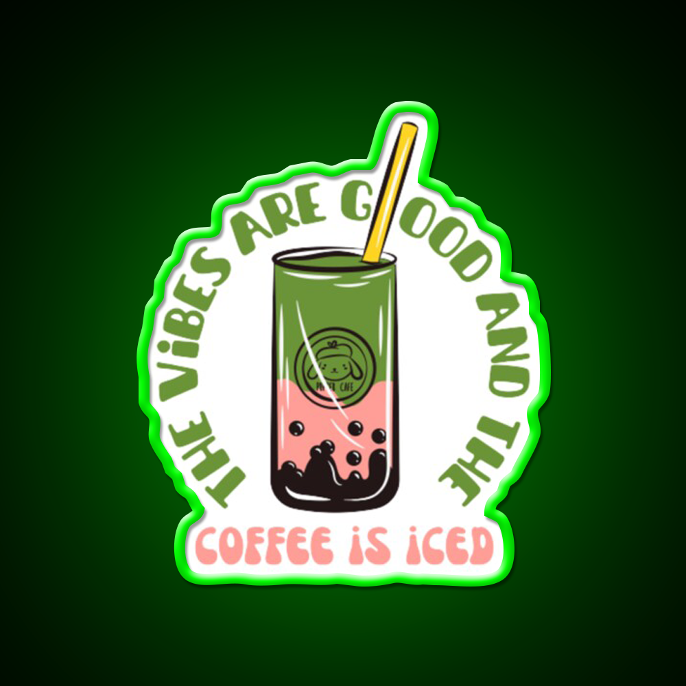 The Coffee Is Iced Cafe Led Neon Sign Espresso Bar Art Coffee Shop Led Sign Rgb Color
