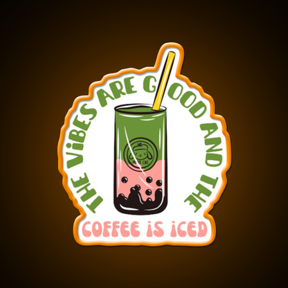 The Coffee Is Iced Cafe Led Neon Sign Espresso Bar Art Coffee Shop Led Sign Rgb Color