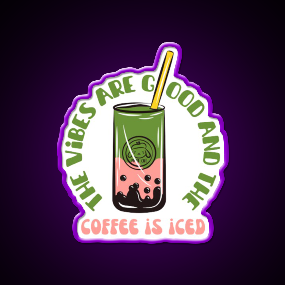 The Coffee Is Iced Cafe Led Neon Sign Espresso Bar Art Coffee Shop Led Sign Rgb Color