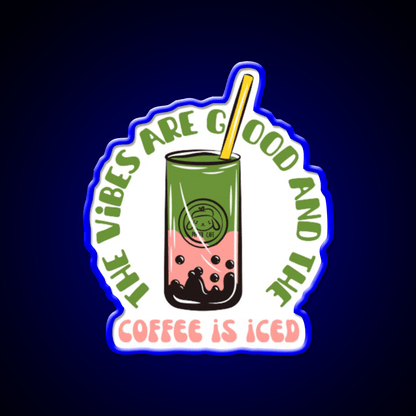 The Coffee Is Iced Cafe Led Neon Sign Espresso Bar Art Coffee Shop Led Sign Rgb Color - Shineneon