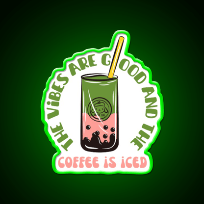 The Coffee Is Iced Cafe Led Neon Sign Espresso Bar Art Coffee Shop Led Sign Rgb Color - Shineneon