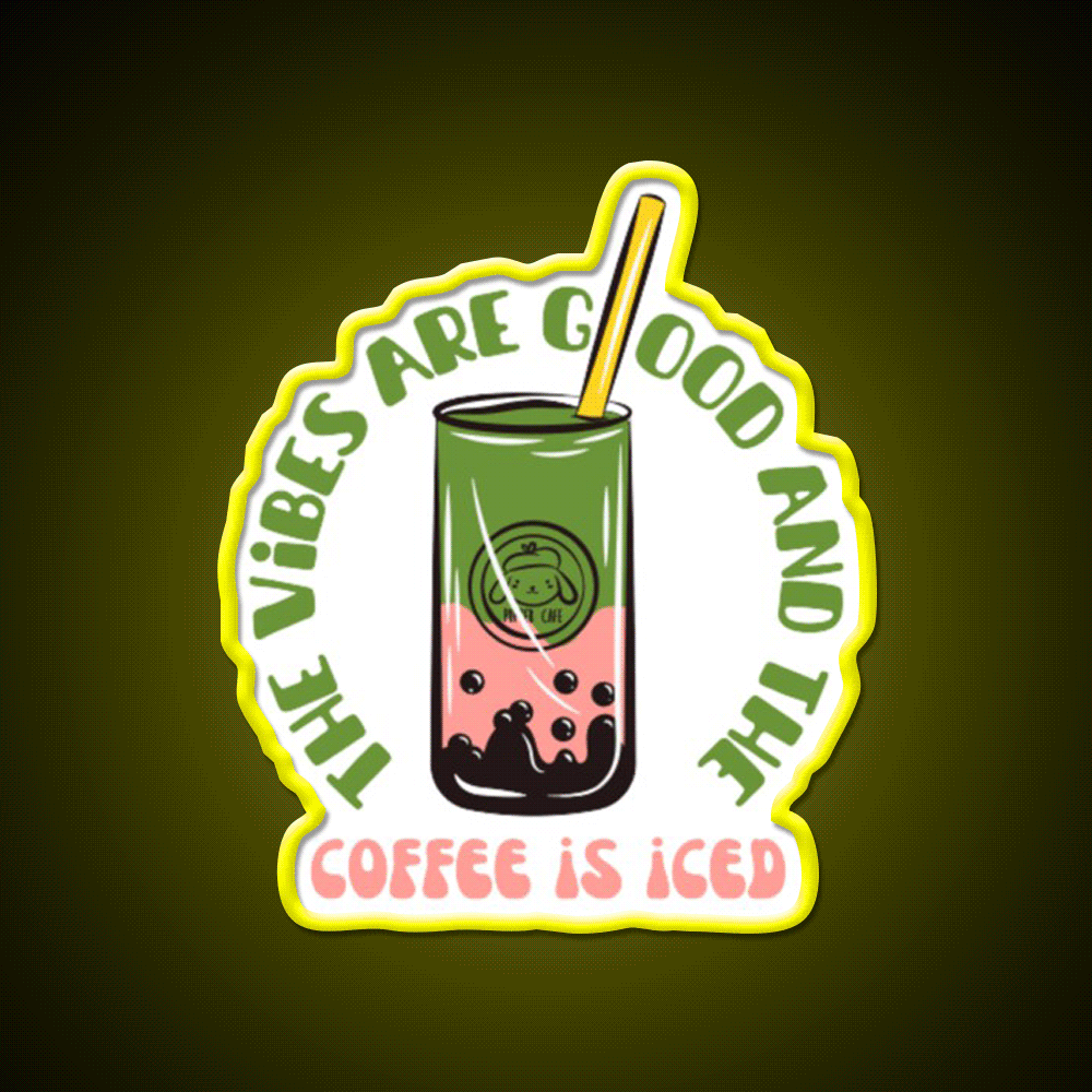 The Coffee Is Iced Cafe Led Neon Sign Espresso Bar Art Coffee Shop Led Sign Rgb Color