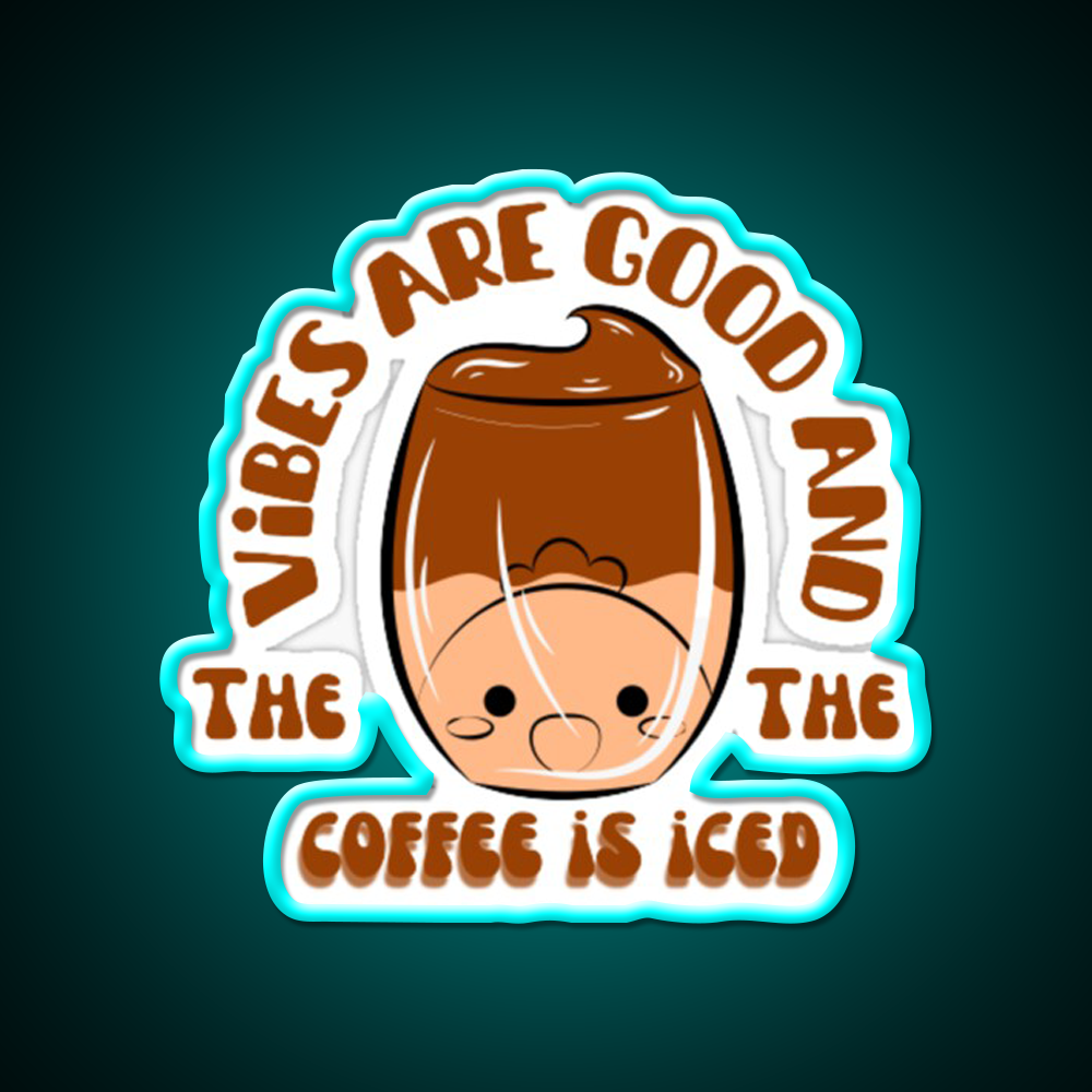 The Coffee Is Iced Cafe Led Neon Sign Espresso Bar Art Coffee Shop Neon Rgb Color