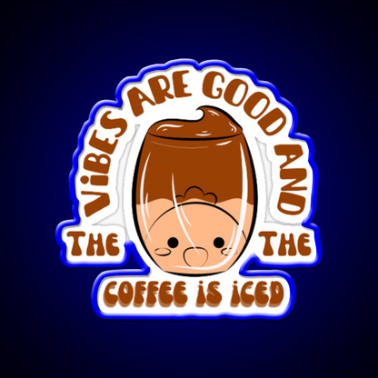 The Coffee Is Iced Cafe Led Neon Sign Espresso Bar Art Coffee Shop Neon Rgb Color