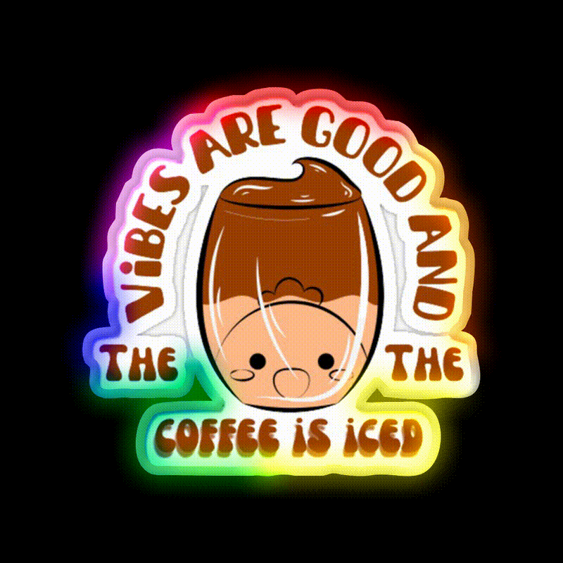 The Coffee Is Iced Cafe Led Neon Sign Espresso Bar Art Coffee Shop Neon Rgb Color