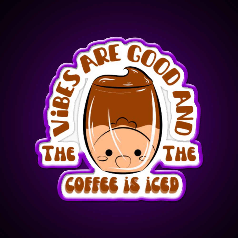 The Coffee Is Iced Cafe Led Neon Sign Espresso Bar Art Coffee Shop Neon Rgb Color