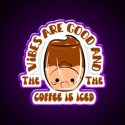 The Coffee Is Iced Cafe Led Neon Sign Espresso Bar Art Coffee Shop Neon Rgb Color