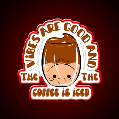 The Coffee Is Iced Cafe Led Neon Sign Espresso Bar Art Coffee Shop Neon Rgb Color