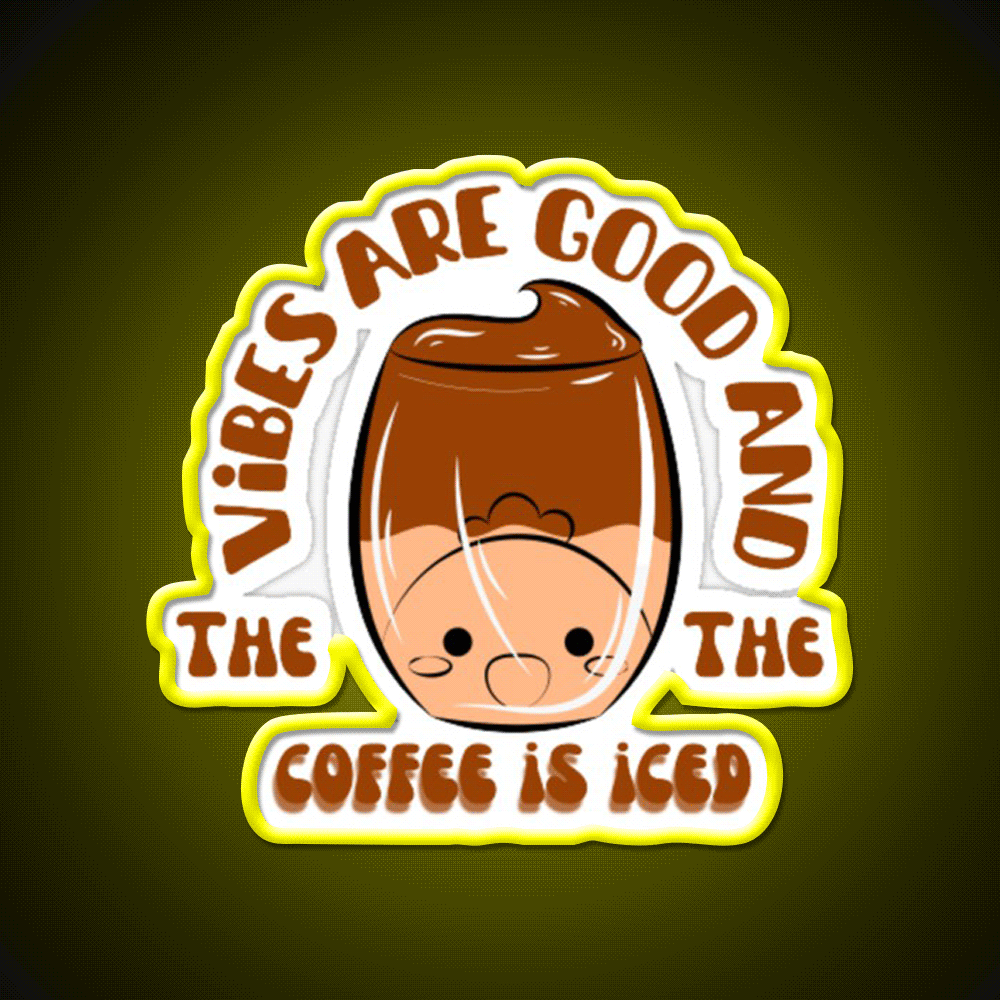 The Coffee Is Iced Cafe Led Neon Sign Espresso Bar Art Coffee Shop Neon Rgb Color