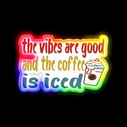 The Coffee Is Iced Cafe Led Neon Sign Espresso Bar Art For Coffee Shop Rgb Color