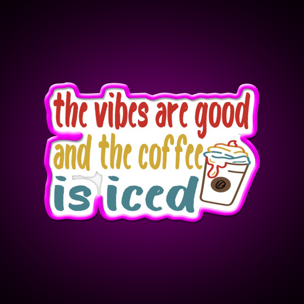The Coffee Is Iced Cafe Led Neon Sign Espresso Bar Art For Coffee Shop Rgb Color