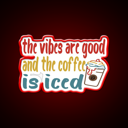 The Coffee Is Iced Cafe Led Neon Sign Espresso Bar Art For Coffee Shop Rgb Color