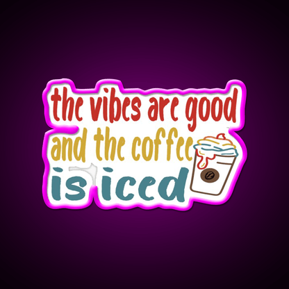 The Coffee Is Iced Cafe Led Neon Sign Espresso Bar Art For Coffee Shop Rgb Color - Shineneon