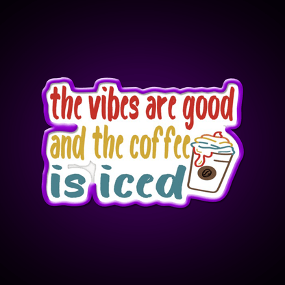 The Coffee Is Iced Cafe Led Neon Sign Espresso Bar Art For Coffee Shop Rgb Color - Shineneon