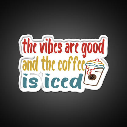 The Coffee Is Iced Cafe Led Neon Sign Espresso Bar Art For Coffee Shop Rgb Color