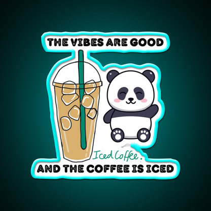 The Coffee Is Iced Cafe Led Neon Sign Espresso Bar Art For Wall Art Rgb Color