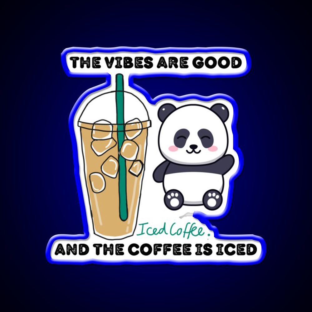 The Coffee Is Iced Cafe Led Neon Sign Espresso Bar Art For Wall Art Rgb Color