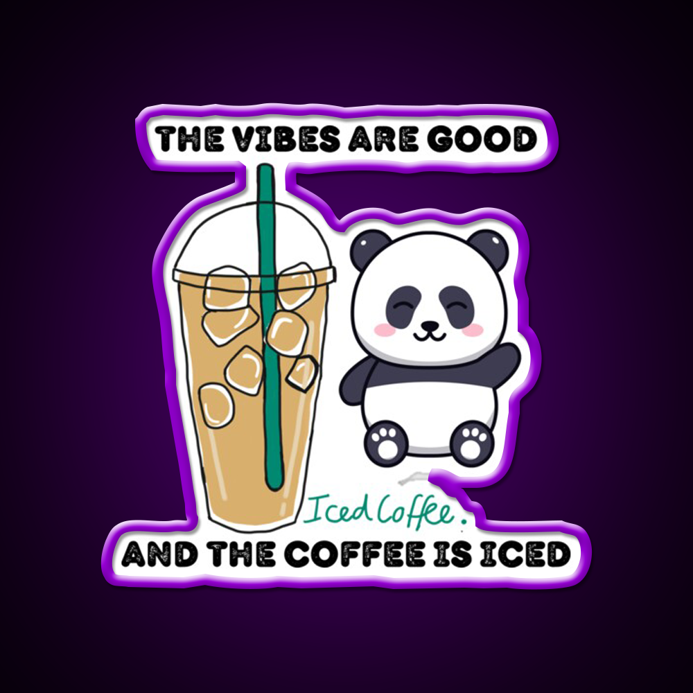 The Coffee Is Iced Cafe Led Neon Sign Espresso Bar Art For Wall Art Rgb Color