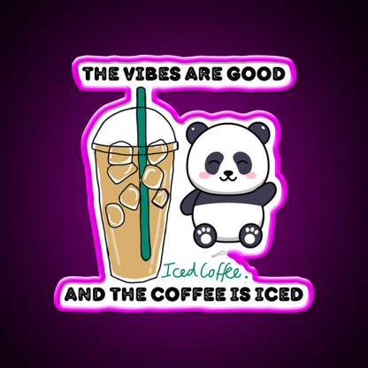 The Coffee Is Iced Cafe Led Neon Sign Espresso Bar Art For Wall Art Rgb Color - Shineneon