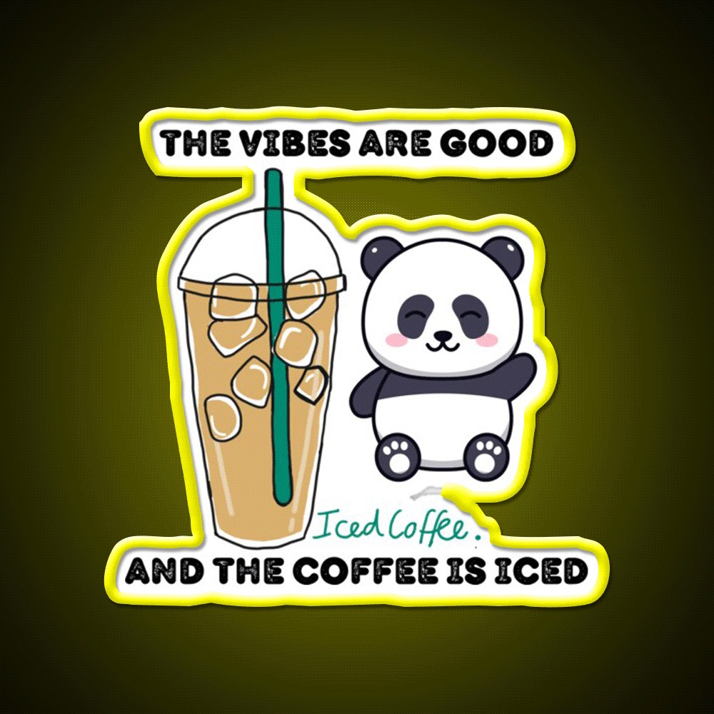 The Coffee Is Iced Cafe Led Neon Sign Espresso Bar Art For Wall Art Rgb Color