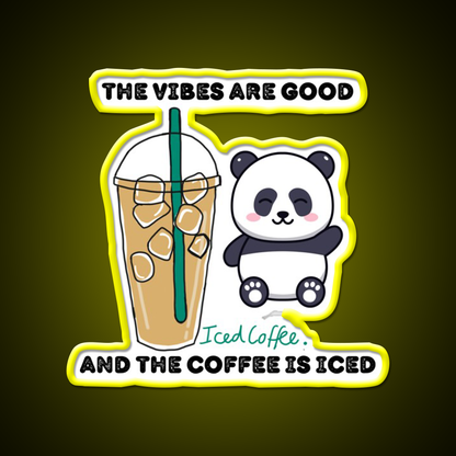 The Coffee Is Iced Cafe Led Neon Sign Espresso Bar Art For Wall Art Rgb Color