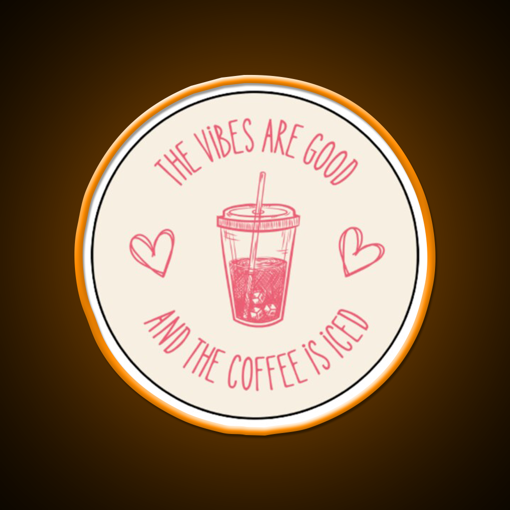 The Coffee Is Iced Cafe Led Neon Sign Espresso Bar Art Rgb Color