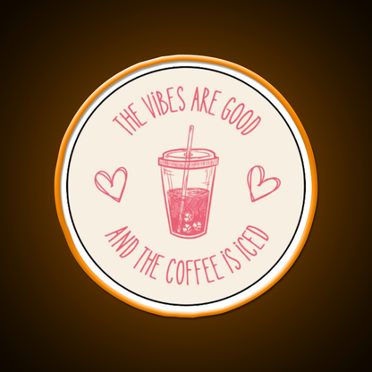 The Coffee Is Iced Cafe Led Neon Sign Espresso Bar Art Rgb Color