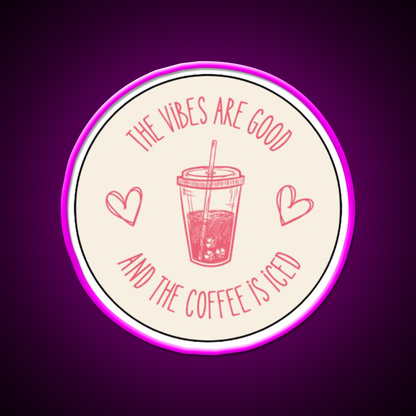 The Coffee Is Iced Cafe Led Neon Sign Espresso Bar Art Rgb Color