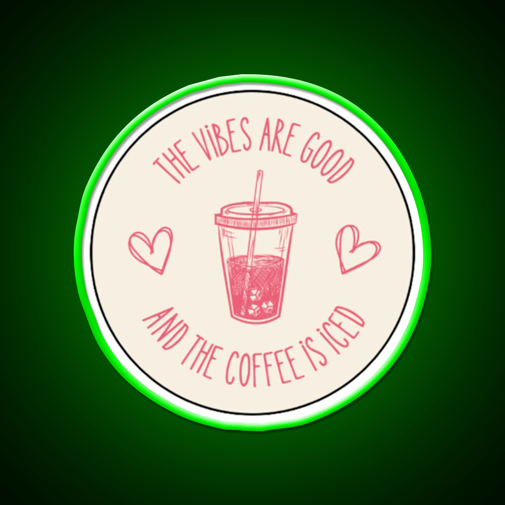 The Coffee Is Iced Cafe Led Neon Sign Espresso Bar Art Rgb Color - Shineneon
