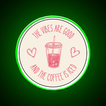 The Coffee Is Iced Cafe Led Neon Sign Espresso Bar Art Rgb Color - Shineneon