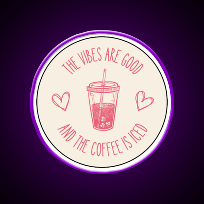 The Coffee Is Iced Cafe Led Neon Sign Espresso Bar Art Rgb Color - Shineneon