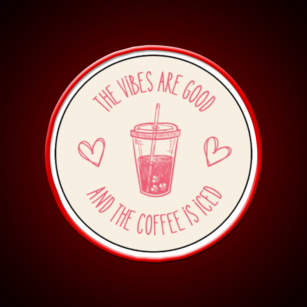 The Coffee Is Iced Cafe Led Neon Sign Espresso Bar Art Rgb Color - Shineneon