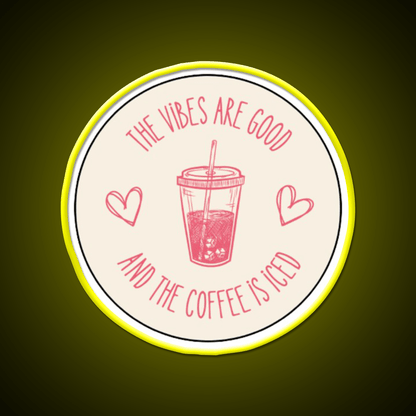 The Coffee Is Iced Cafe Led Neon Sign Espresso Bar Art Rgb Color - Shineneon