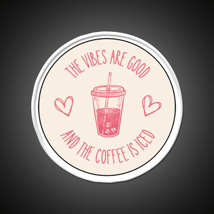 The Coffee Is Iced Cafe Led Neon Sign Espresso Bar Art Rgb Color - Shineneon